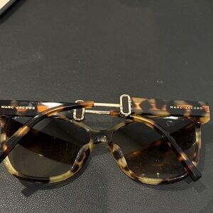 Marc Jacobs Tortoise Frame Sunglasses with Gold Bridge